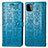 Leather Case Stands Fashionable Pattern Flip Cover Holder S03D for Samsung Galaxy F42 5G Blue