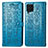 Leather Case Stands Fashionable Pattern Flip Cover Holder S03D for Samsung Galaxy F62 5G Blue