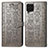 Leather Case Stands Fashionable Pattern Flip Cover Holder S03D for Samsung Galaxy F62 5G Gray