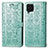 Leather Case Stands Fashionable Pattern Flip Cover Holder S03D for Samsung Galaxy F62 5G Green