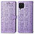 Leather Case Stands Fashionable Pattern Flip Cover Holder S03D for Samsung Galaxy F62 5G Purple