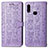 Leather Case Stands Fashionable Pattern Flip Cover Holder S03D for Samsung Galaxy M01s Purple