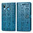 Leather Case Stands Fashionable Pattern Flip Cover Holder S03D for Samsung Galaxy M10S Blue