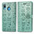 Leather Case Stands Fashionable Pattern Flip Cover Holder S03D for Samsung Galaxy M10S Green