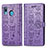 Leather Case Stands Fashionable Pattern Flip Cover Holder S03D for Samsung Galaxy M10S Purple