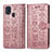 Leather Case Stands Fashionable Pattern Flip Cover Holder S03D for Samsung Galaxy M21s