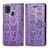 Leather Case Stands Fashionable Pattern Flip Cover Holder S03D for Samsung Galaxy M21s Purple