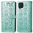 Leather Case Stands Fashionable Pattern Flip Cover Holder S03D for Samsung Galaxy M32 4G Green