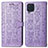 Leather Case Stands Fashionable Pattern Flip Cover Holder S03D for Samsung Galaxy M32 4G Purple