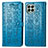 Leather Case Stands Fashionable Pattern Flip Cover Holder S03D for Samsung Galaxy M53 5G Blue