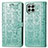 Leather Case Stands Fashionable Pattern Flip Cover Holder S03D for Samsung Galaxy M53 5G Green