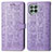 Leather Case Stands Fashionable Pattern Flip Cover Holder S03D for Samsung Galaxy M53 5G Purple