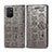 Leather Case Stands Fashionable Pattern Flip Cover Holder S03D for Samsung Galaxy M80S Gray