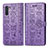 Leather Case Stands Fashionable Pattern Flip Cover Holder S03D for Samsung Galaxy Note 10 5G Purple