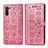 Leather Case Stands Fashionable Pattern Flip Cover Holder S03D for Samsung Galaxy Note 10 5G Rose Gold