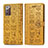 Leather Case Stands Fashionable Pattern Flip Cover Holder S03D for Samsung Galaxy Note 20 5G Yellow