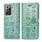 Leather Case Stands Fashionable Pattern Flip Cover Holder S03D for Samsung Galaxy Note 20 Ultra 5G Green