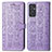 Leather Case Stands Fashionable Pattern Flip Cover Holder S03D for Samsung Galaxy Quantum2 5G Purple