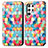 Leather Case Stands Fashionable Pattern Flip Cover Holder S03D for Samsung Galaxy S22 Ultra 5G