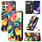 Leather Case Stands Fashionable Pattern Flip Cover Holder S03D for Samsung Galaxy S22 Ultra 5G