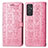 Leather Case Stands Fashionable Pattern Flip Cover Holder S03D for Samsung Galaxy S23 FE 5G Rose Gold