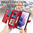 Leather Case Stands Fashionable Pattern Flip Cover Holder S03D for Samsung Galaxy S23 Plus 5G