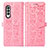 Leather Case Stands Fashionable Pattern Flip Cover Holder S03D for Samsung Galaxy Z Fold3 5G Rose Gold