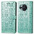 Leather Case Stands Fashionable Pattern Flip Cover Holder S03D for Sharp Aquos R8 Green