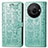 Leather Case Stands Fashionable Pattern Flip Cover Holder S03D for Sharp Aquos R8s Pro Green