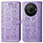 Leather Case Stands Fashionable Pattern Flip Cover Holder S03D for Sharp Aquos R8s Pro Purple