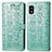 Leather Case Stands Fashionable Pattern Flip Cover Holder S03D for Sharp Aquos wish3 Green