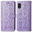 Leather Case Stands Fashionable Pattern Flip Cover Holder S03D for Sharp Aquos wish3 Purple