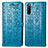 Leather Case Stands Fashionable Pattern Flip Cover Holder S03D for Sony Xperia 10 III Blue