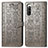 Leather Case Stands Fashionable Pattern Flip Cover Holder S03D for Sony Xperia 10 IV Gray