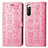 Leather Case Stands Fashionable Pattern Flip Cover Holder S03D for Sony Xperia 10 IV Pink