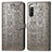 Leather Case Stands Fashionable Pattern Flip Cover Holder S03D for Sony Xperia 10 V Gray