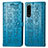 Leather Case Stands Fashionable Pattern Flip Cover Holder S03D for Sony Xperia 5 III SO-53B Blue