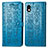 Leather Case Stands Fashionable Pattern Flip Cover Holder S03D for Sony Xperia Ace III Blue