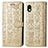 Leather Case Stands Fashionable Pattern Flip Cover Holder S03D for Sony Xperia Ace III Gold