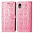 Leather Case Stands Fashionable Pattern Flip Cover Holder S03D for Sony Xperia Ace III Pink