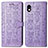 Leather Case Stands Fashionable Pattern Flip Cover Holder S03D for Sony Xperia Ace III Purple