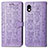 Leather Case Stands Fashionable Pattern Flip Cover Holder S03D for Sony Xperia Ace III SO-53C Purple