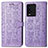 Leather Case Stands Fashionable Pattern Flip Cover Holder S03D for Vivo iQOO 10 5G Purple