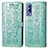 Leather Case Stands Fashionable Pattern Flip Cover Holder S03D for Vivo iQOO Z3 5G Green