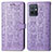 Leather Case Stands Fashionable Pattern Flip Cover Holder S03D for Vivo iQOO Z6 5G Purple