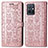 Leather Case Stands Fashionable Pattern Flip Cover Holder S03D for Vivo iQOO Z6 5G Rose Gold