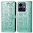 Leather Case Stands Fashionable Pattern Flip Cover Holder S03D for Vivo iQOO Z6 Lite 5G Green