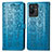 Leather Case Stands Fashionable Pattern Flip Cover Holder S03D for Vivo iQOO Z6x Blue