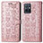 Leather Case Stands Fashionable Pattern Flip Cover Holder S03D for Vivo T1 5G India