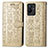 Leather Case Stands Fashionable Pattern Flip Cover Holder S03D for Vivo T2x 5G Gold